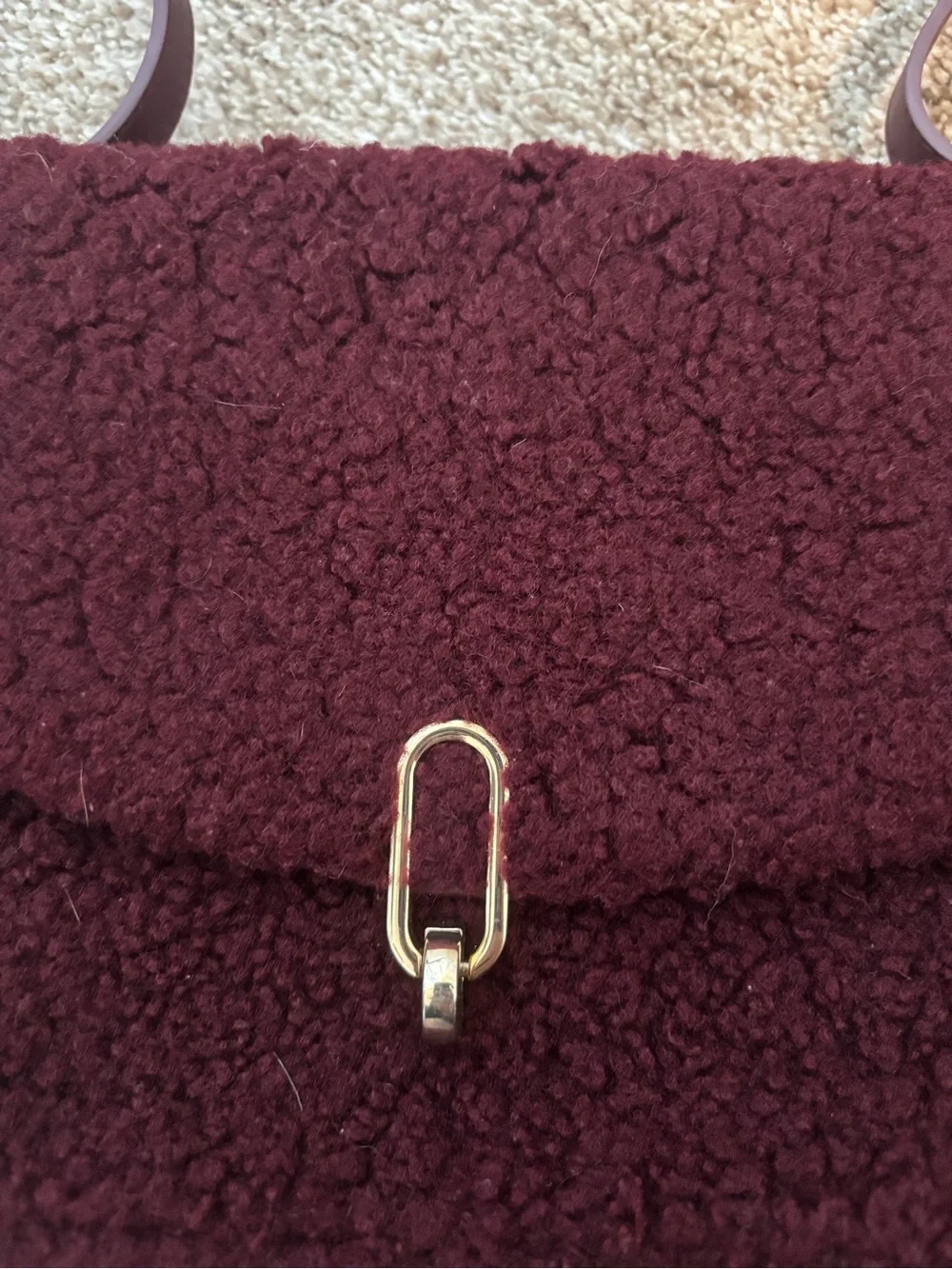 Plush Crossbody Bag in Burgundy - Women's Shoulder Bag A New Day Target